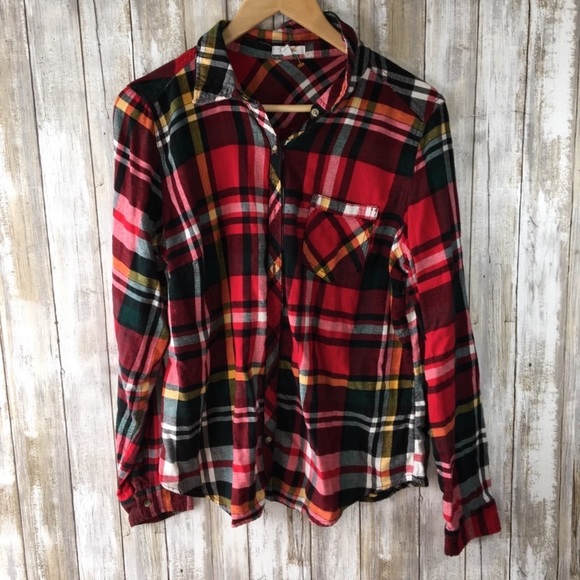 Maurices Tops - Maurices Red Plaid Button Down